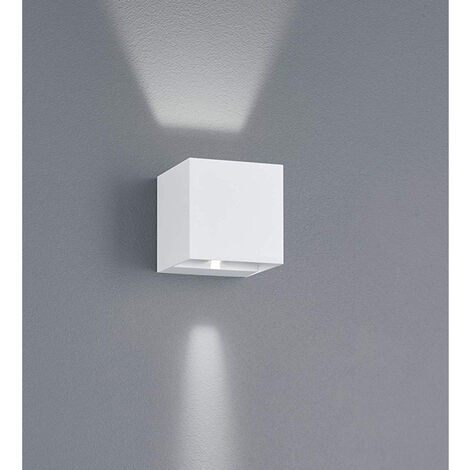 LED Außenwandleuchte ADAJA Up and Down Light Würfel in Weiß -  Hausbeleuchtung