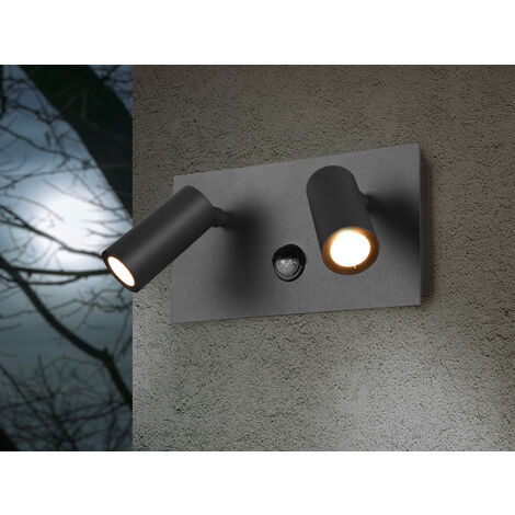 LED Außenwandleuchte TUNGA 2-flammig mit Bewegungsmelder, Anthrazit, Breite 23cm (1/5)