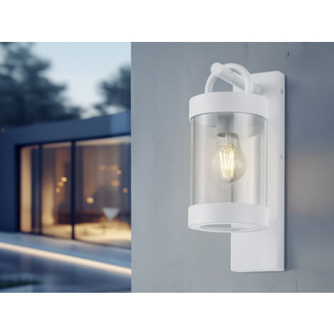 Sambesi Lantern Wandleuchte Weiß IP44 Dämmerungssensor Trio Beleuchtung