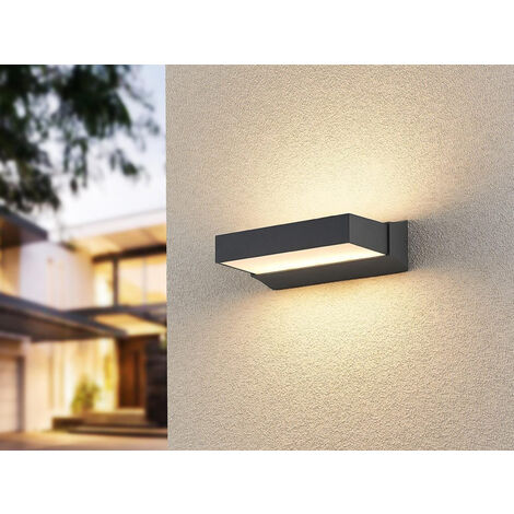 Doppel-LED-Eingangswandleuchte oben und unten Cuando Anthrazit Trio Lighting
