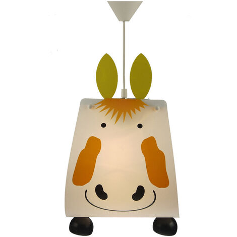 Originelle Kinderzimmerlampe tierisch leuchtende Pendelleuchte PFERD (1/5)