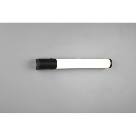LED Bad Wandleuchte PIERA mit Steckdose Schwarz - Spiegelleuchte, Breite 41,5cm (1/5)