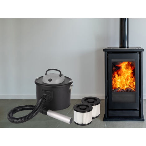 Beutelloser Aschesauger mit 2x HEPA-Filter, Blasfunktion - 10L Volumen, 800 Watt