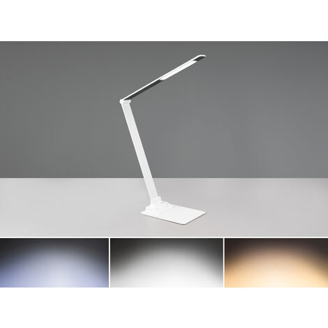 LED Schreibtischleuchte TRAVIS mit USB Ladefunktion, Weiß, Höhe 71cm