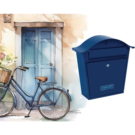 BRIEFKASTEN - PARIS - BLAU - 37 x 36,5 x 13,2 cm