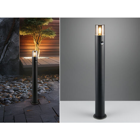 LED Wegeleuchte Schwarz Rauchgrau mit Bewegungsmelder, Höhe 80cm