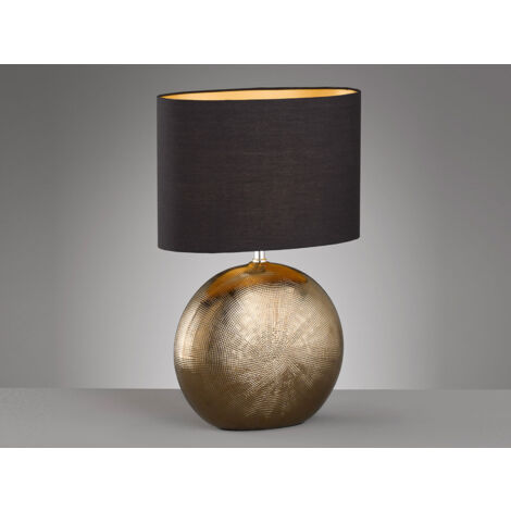 Tischleuchte Beistelllampe Nachttischlampe Bürolampe Bronze Keramik H 53 cm