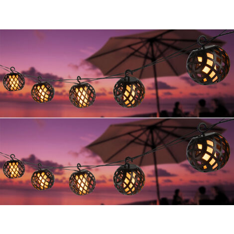 2er Set Solarbetriebene LED Outdoor Lichterketten mit 8 Kugeln, Länge 4,1 Meter (1/5)