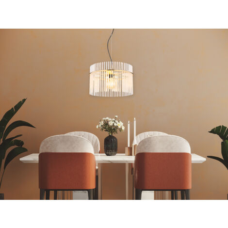 LED Pendelleuchte mit transparenten Echtglas Stäben, Ø 40cm (1/5)