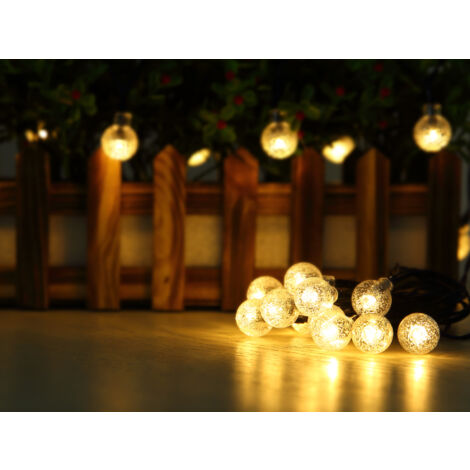 Solarbetriebene LED Outdoor Lichterkette mit 20 Glühbirnen, Länge 2,8 Meter