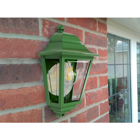 Außenwandleuchte Höhe 32,5cm Halbschale Grün mit reflektierender Rückwand (1/5)