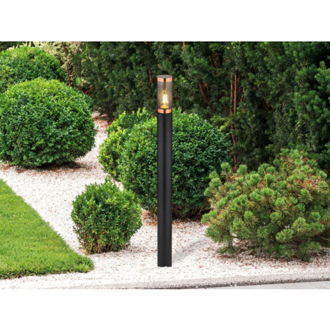 Wegeleuchte BOSTON aus Edelstahl in Schwarz & Kupfer, Höhe 110cm