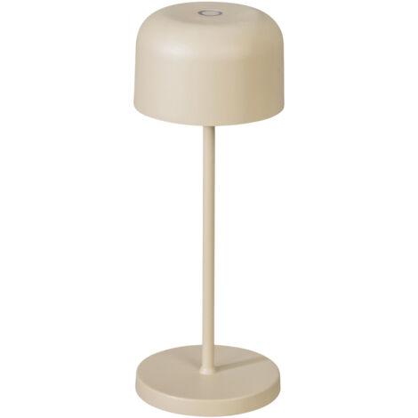 Kleine Akku Tischleuchte LILLE per USB aufladbar, Beige Höhe 20cm (1/5)
