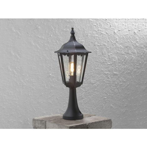 Sockelleuchte FIRENZE Landhausstil, Aluminium Schwarz, Höhe 55cm (1/4)