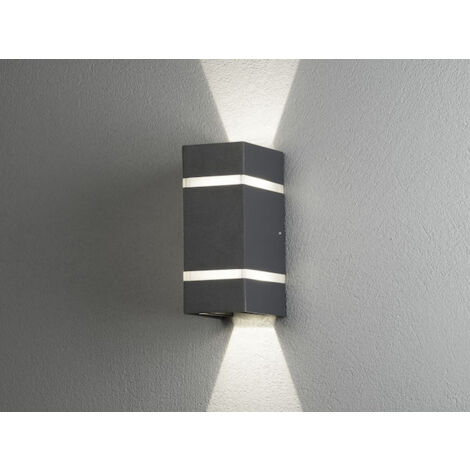 LED Up and Down Außenwandleuchte CREMONA Höhe 19,5cm, Anthrazit
