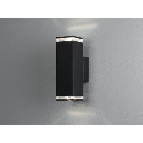 ALU Außenwandleuchte POLLUX Up and Down Schwarz Effektstreifen IP44, Höhe23,5cm (1/5)