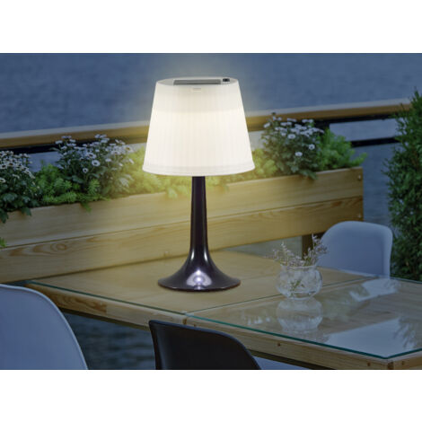 LED Solar Outdoor Tischleuchte ASSISI aus Kunststoff Schwarz, Höhe 36cm (1/5)