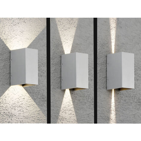 LED Außenwandleuchte CREMONA Up and Down Höhe 17cm, Grau