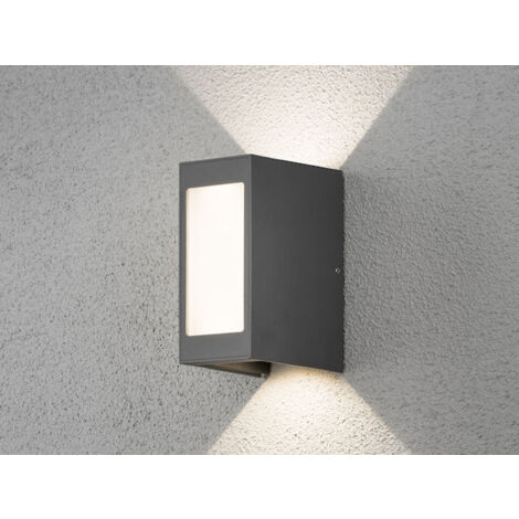 LED Außenwandleuchte CREMONA Up and Down Höhe 17cm, Opalglas Anthrazit (1/5)