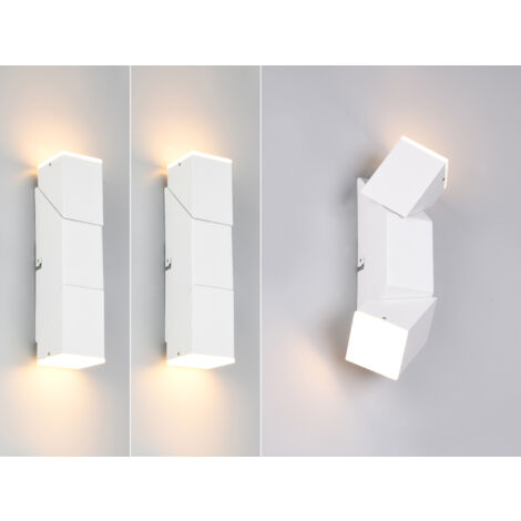 2er Set LED Wandleuchten für innen schwenkbar Weiß, Höhe 17cm (1/5)