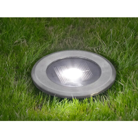 Solar LED-Bodenspot, Edelstahl, Ø 11cm, je Spot bis 100kg belastbar