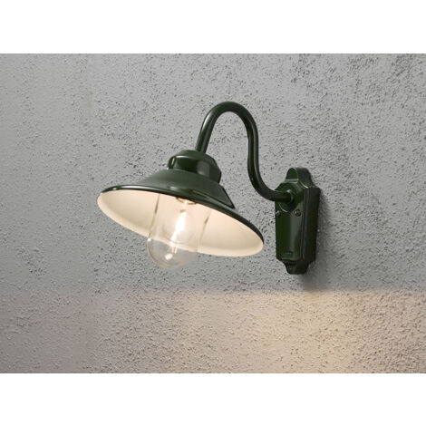 Außenwandleuchte VEGA im Landhausstil Aluminium Grün, Höhe 30cm