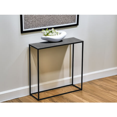 Konsolentisch ANNI aus Metall in Schwarz Silber, Breite 80cm (1/5)