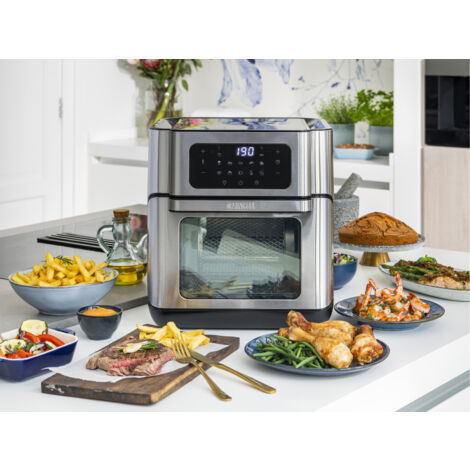 Digitale Heißluftfritteuse Mini Backofen mit Rotierkorb & Grill 10Liter, 1500 W