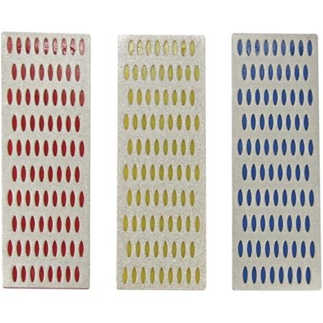 Toolland Diamantschleifstein-Set, drei verschiedene Körnungen, zum Schärfen von Messern, Hobeleisen und Stecheisen