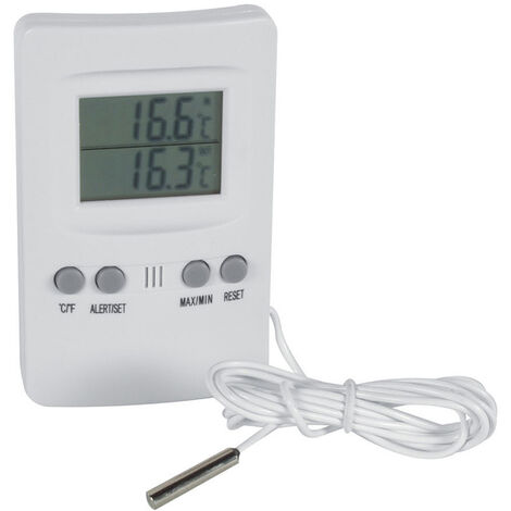 Einfaches Digitalthermometer mit Außenfühler, Thermometer Innen / Außen