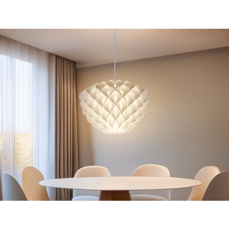 Skandinavische LED Pendelleuchte 1-flammig Lampenschirm Weiß, Ø 40cm