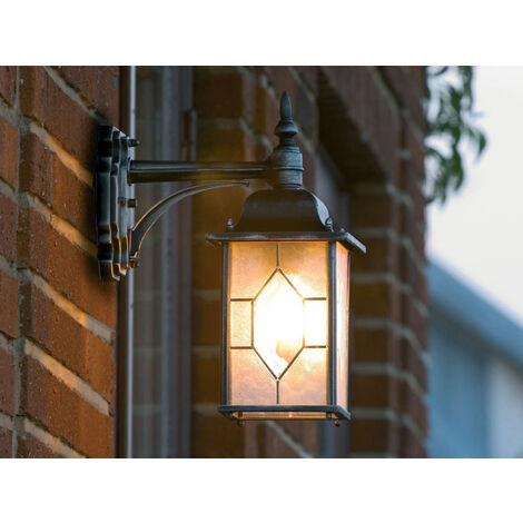 LED Außen Wandlaterne hängend im Landhausstil, schwarz, Höhe 38cm