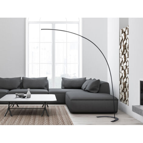LED Bogenlampe SHANGHAI modern, 200cm Ausladung, dimmbar in Schwarz