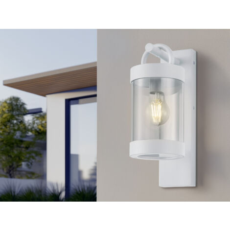 LED Außenwandleuchte Laterne im Landhausstil, Weiß, Höhe 33cm (1/5)