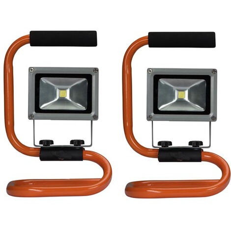 2er Set tragbare Baustrahler LED Fluter Arbeitsleuchten 10W mit 1,5m Kabel