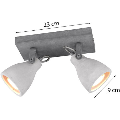 Industrial Deckenstrahler 3-flammig – Mit Beton-Lampenschirmen & Schwenkbaren Spots