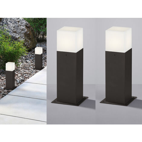 LED Sockelleuchte 2er Set in Anthrazit Höhe 30cm IP44 - Außenleuchte Wegeleuchte (1/5)