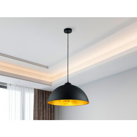 Romino II Moderne Pendelleuchte Schwarz Gold Ø50 cm 1xE27 Trio Beleuchtung (1/5)