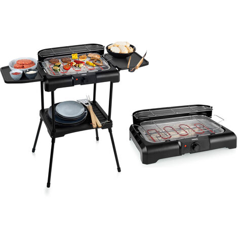 2in1 Standgrill mit Ablage & Elektro Tischgrill 40x25cm, 2200W (1/5)