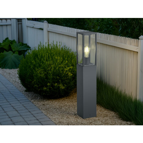 Moderne LED Pollerleuchte in Anthrazit mit Glas, Höhe 80cm (1/5)