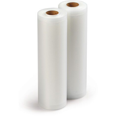 2er Rollen Einschweißfolie für Vakuumiergeräte Folienschweißgeräte, 28cm x 6m