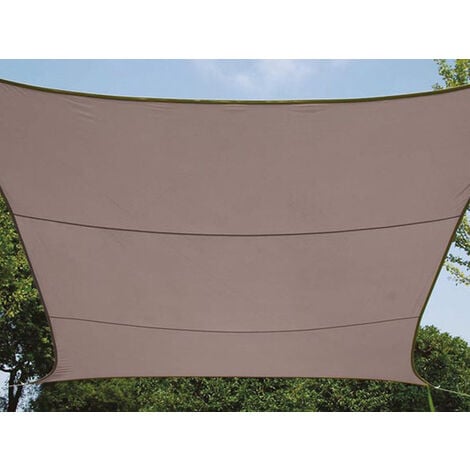 Sonnensegel Rechteckig 4x3m Braun mit Stangenset Sonnenschutz für den
