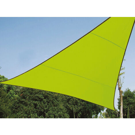 Sonnensegel Dreieck Grün 5m - mit Ösenset für Balkon / Terrasse