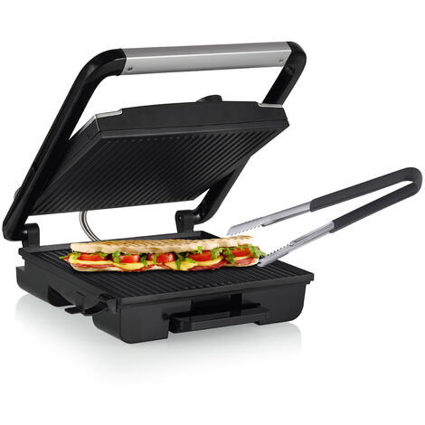 Elektro Kontaktgrill mit Grillzange, Multigrill mit Thermostat 2000Watt, 30x27cm