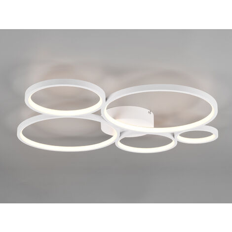 LED Deckenlampe RONDO Ringleuchte flach & dimmbar in Weiß, Breite 59cm