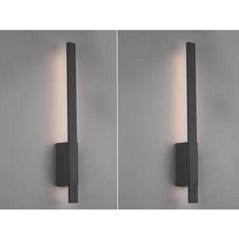 LED Außenwandleuchte 2er Set in Anthrazit - indirekte Wandbeleuchtung