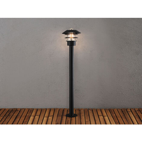 LED Wegeleuchte Außenlaterne aus Aluminium Schwarz, Höhe 98cm (1/5)