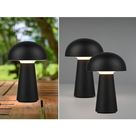SET Outdoor Akku LED Tischleuchten Touch Dimmer, Schwarz Höhe 21cm (1/5)