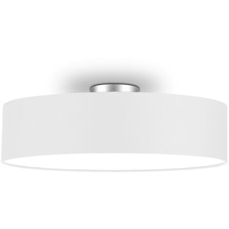 Runde Pendelleuchte Mit Grauem Stoffschirm - 30 Cm Durchmesser, 105 Cm Abhängung | 2x E14, Dimmbar | Für Wohnzimmer & Küche