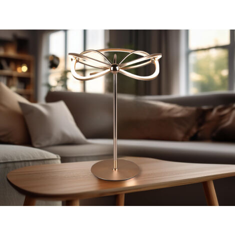Moderne LED Tischlampe CHARIVARI Messing matt, Höhe 50cm (1/5)